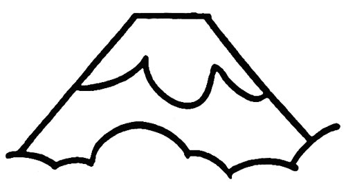关于大自然的简笔画火山的画法