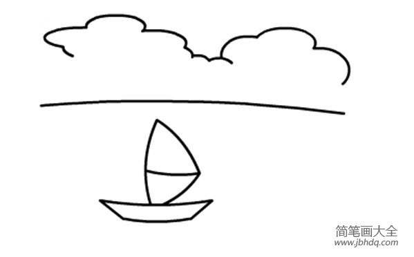 简笔画帆船的画法