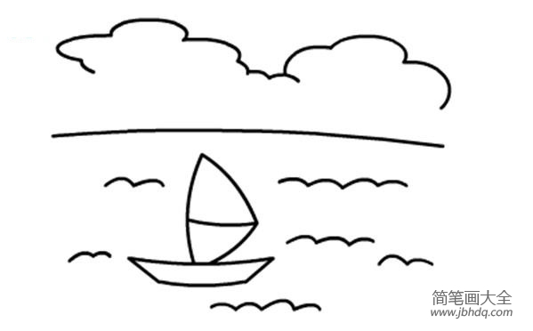 简笔画帆船的画法