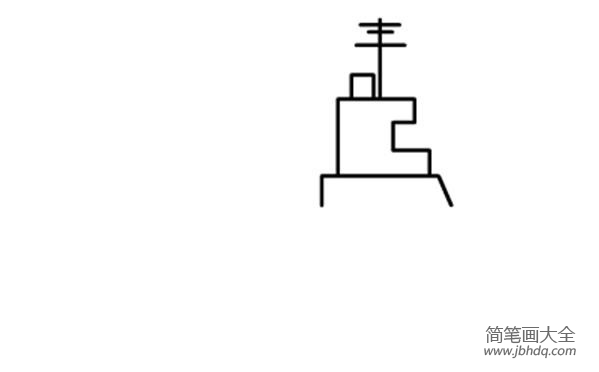 简笔画航空母舰的画法