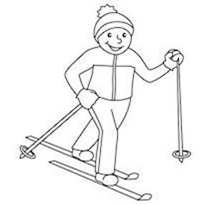 滑雪图画简笔画图片