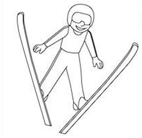 幼儿园人物简笔画教案《跳台滑雪运动员》