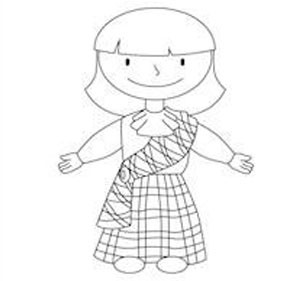 幼儿园人物简笔画教案《苏格兰的女孩》