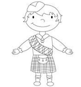 幼儿园人物简笔画教案《苏格兰男孩》