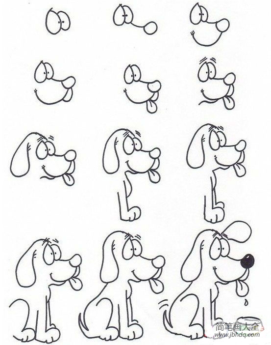 如何画哈巴狗