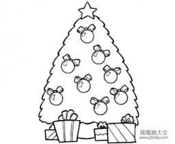 奇妙的圣诞树简笔画图片