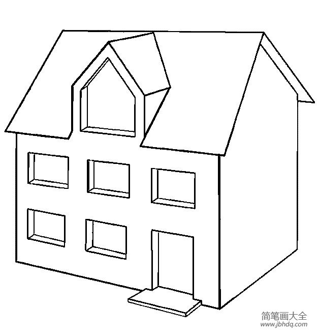 幼儿建筑简笔画小房屋