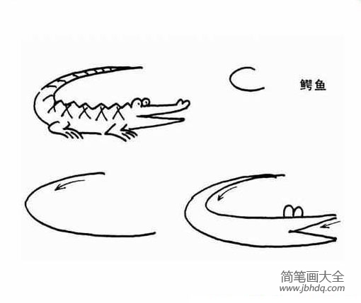 儿童简笔画教程鳄鱼