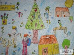 圣诞节儿童画 圣诞狂欢