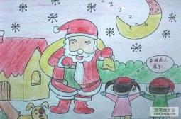 圣诞节儿童画 圣诞老人来了
