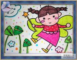 儿童画小女孩和粽子