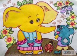 儿童画可爱的小象