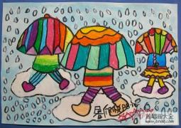 儿童画春天里的小雨