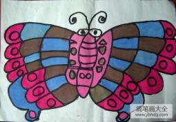 儿童水粉画作品 蝴蝶