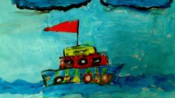 儿童画 我的航海小船