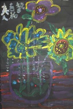 儿童画作品欣赏 春天的花朵