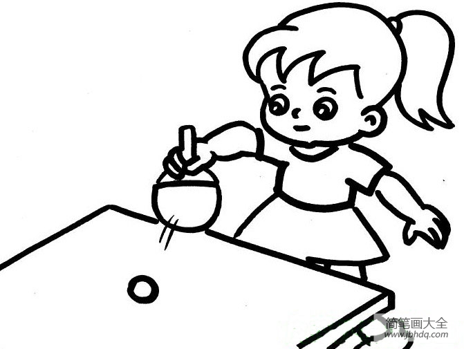 儿童学画人物 打乒乓球