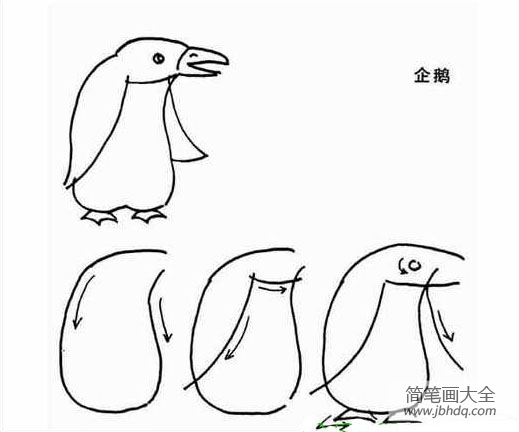 儿童简笔画教程 企鹅