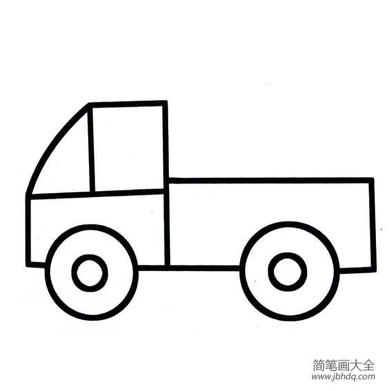 超简单的小卡车简笔画