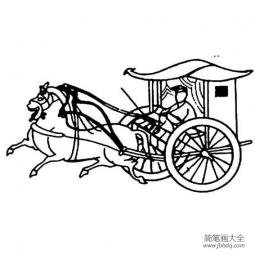 中国古代马车简笔画