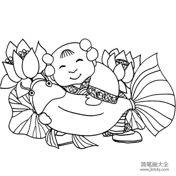 中国年画娃娃简笔画
