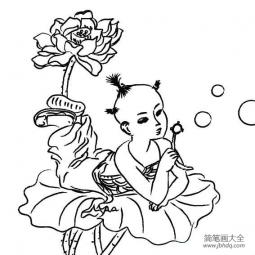 春节年画人物简笔画