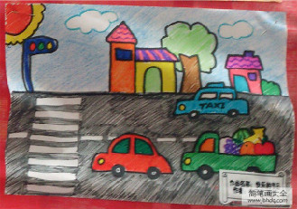 关于交通安全的儿童画