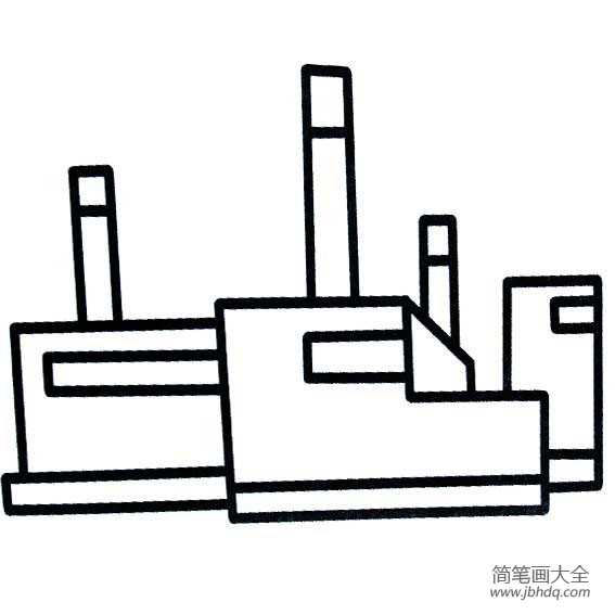 工厂简笔画 工厂怎么画简单又好看_未来的工厂简笔画图片