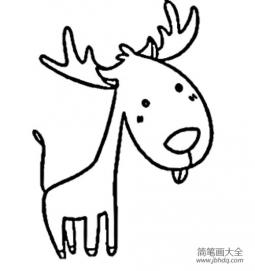 儿童动物简笔画 圣诞鹿