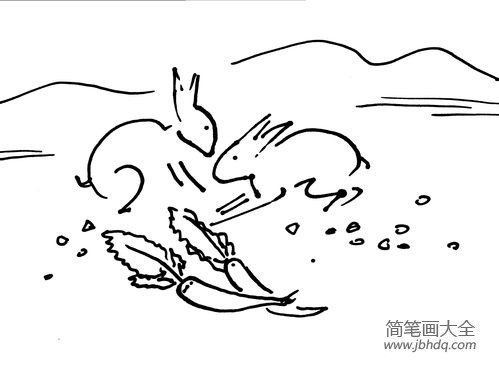 爱吃萝卜的兔子简笔画