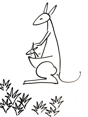 袋鼠的简笔画画法