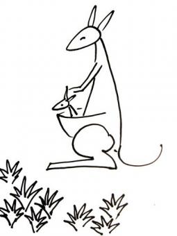 袋鼠的简笔画画法