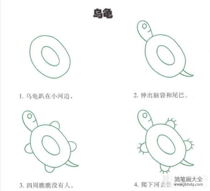 乌龟的简单简笔画教程