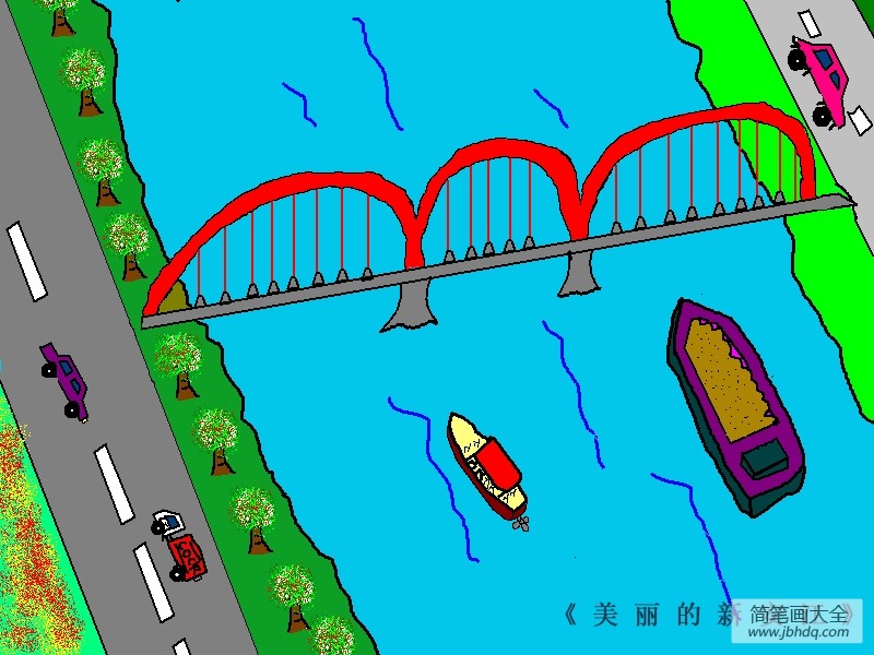 安平桥绘画图片