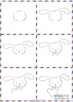 可爱卡通兔子简笔画教程