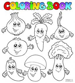 蔬菜卡通造型简笔画