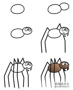 卡通蜘蛛简笔画教程
