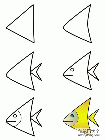 如何画鱼 鱼的简笔画教程