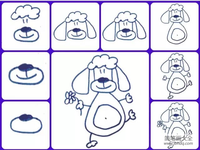 幼儿简笔画教程 卡通小狗的画法