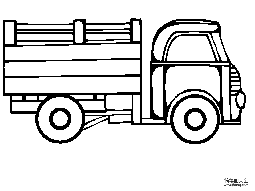 木材运输卡车简笔画