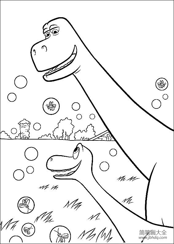 恐龙当家简笔画手绘图片