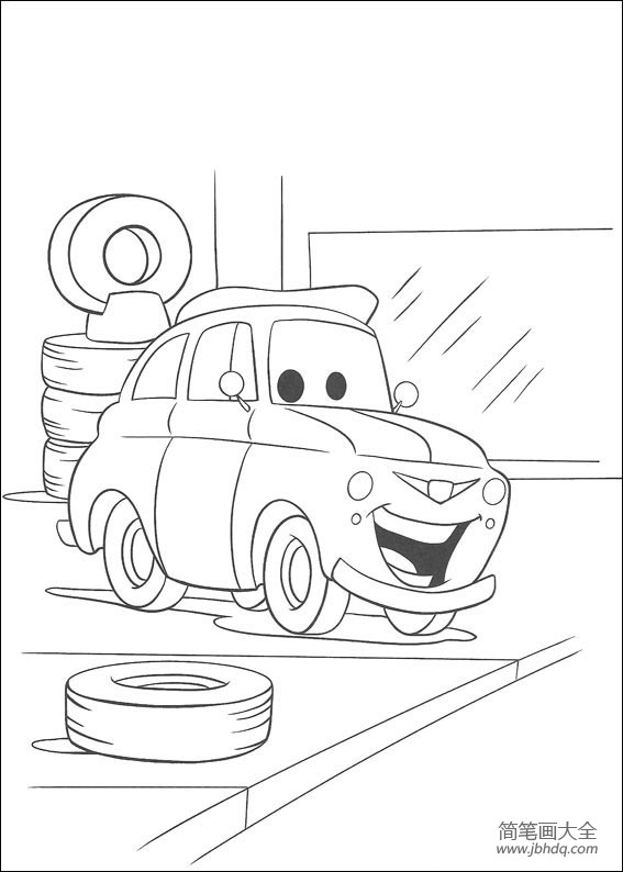 关于汽车总动员的汽车简笔画