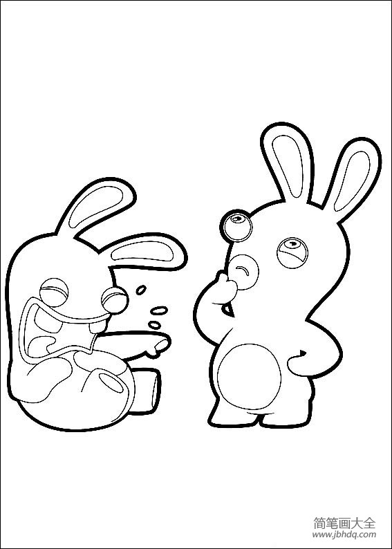 画疯狂兔子简笔画图片