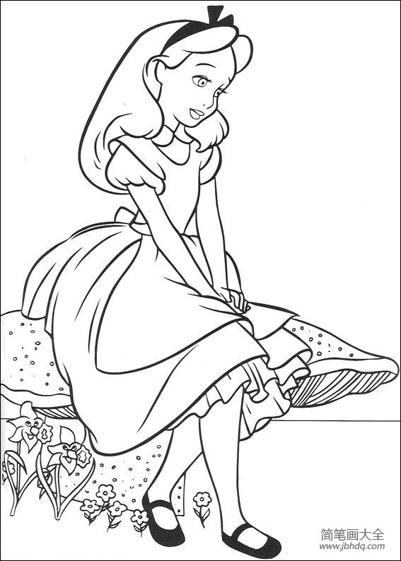 爱丽丝梦游仙境 人物简笔画