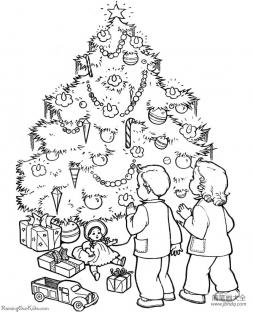 一组圣诞树的简笔画图片