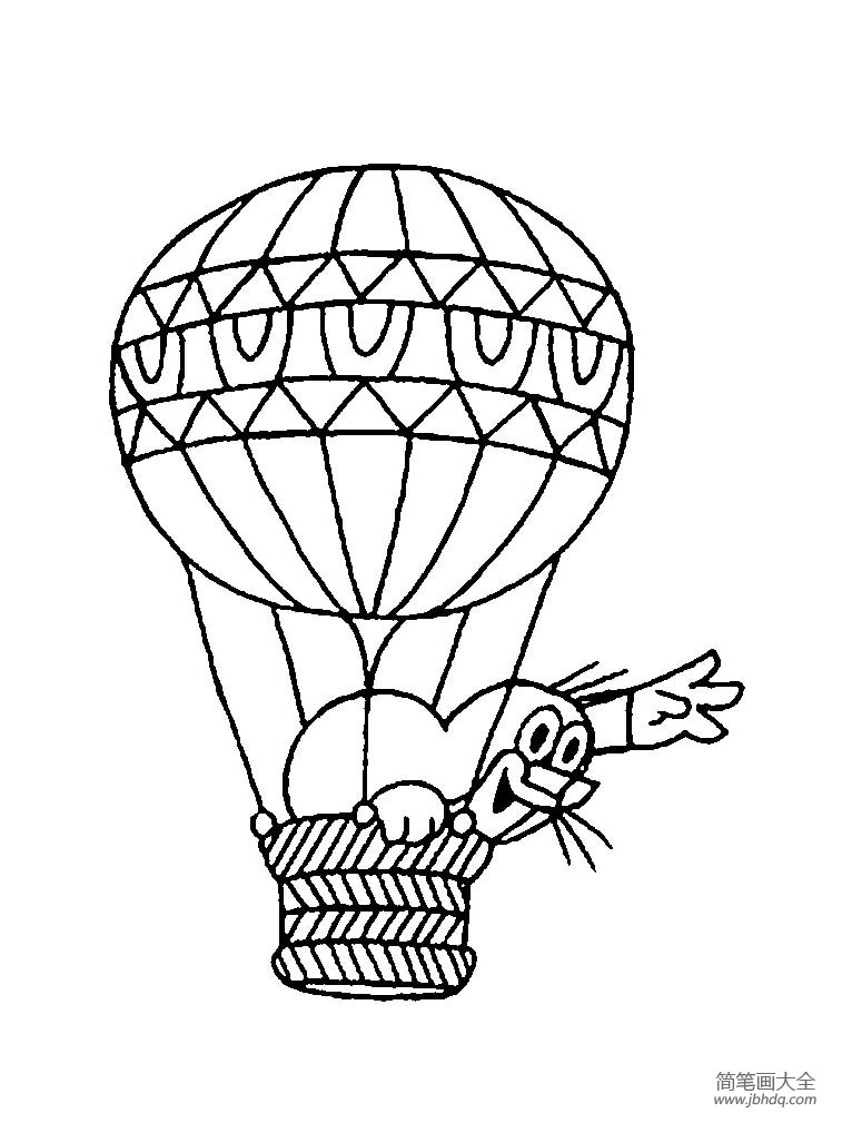 交通工具简笔画大全 热气球简笔画