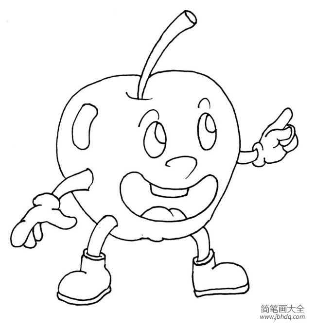 卡通水果简笔画大全 卡通苹果简笔画