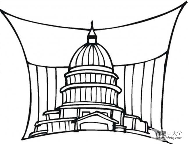 世界著名建筑 华盛顿政府简笔画