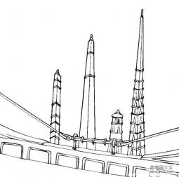 世界著名建筑 大塔桥简笔画