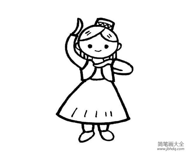 新疆小女孩简笔画图片
